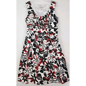 JULIAN TAYLOR ~Woman Size 12~ Black/Red Sleeveless Empire Waist Dress Belted.